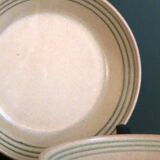 4 deep stoneware plates from Sarreguemines, Chaumière model