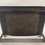 Vintage chair in saddle leather black steel 1970s