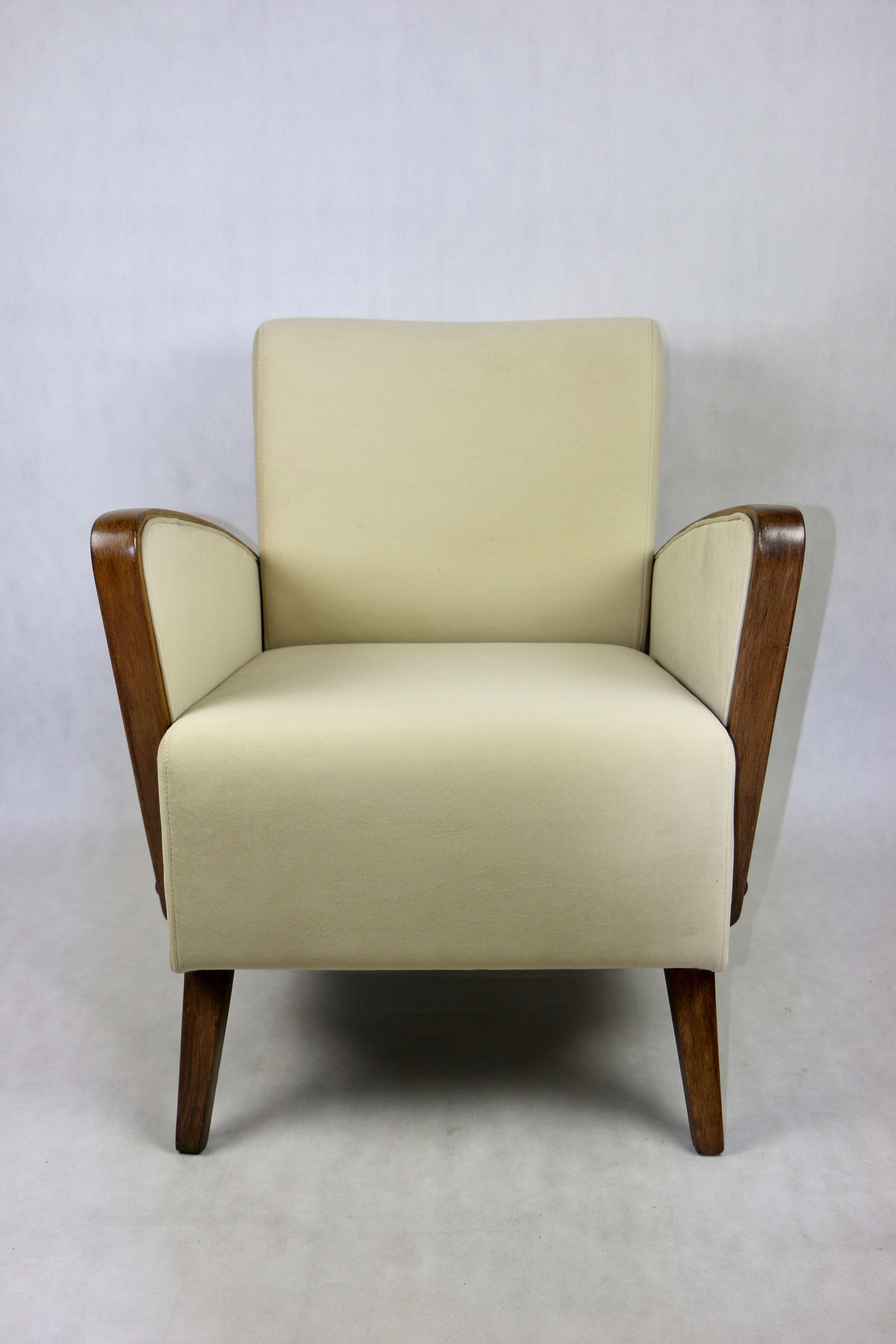 German Art Deco Beige Armchair, 1960s