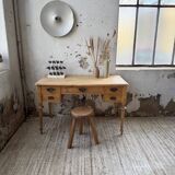 Blonde walnut desk and pine top 1900