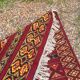 Vintage Boho Chic Berber Kilim Rug 200x115 Wool Tunisia Red