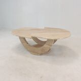 Italian travertine coffee table, 1980s