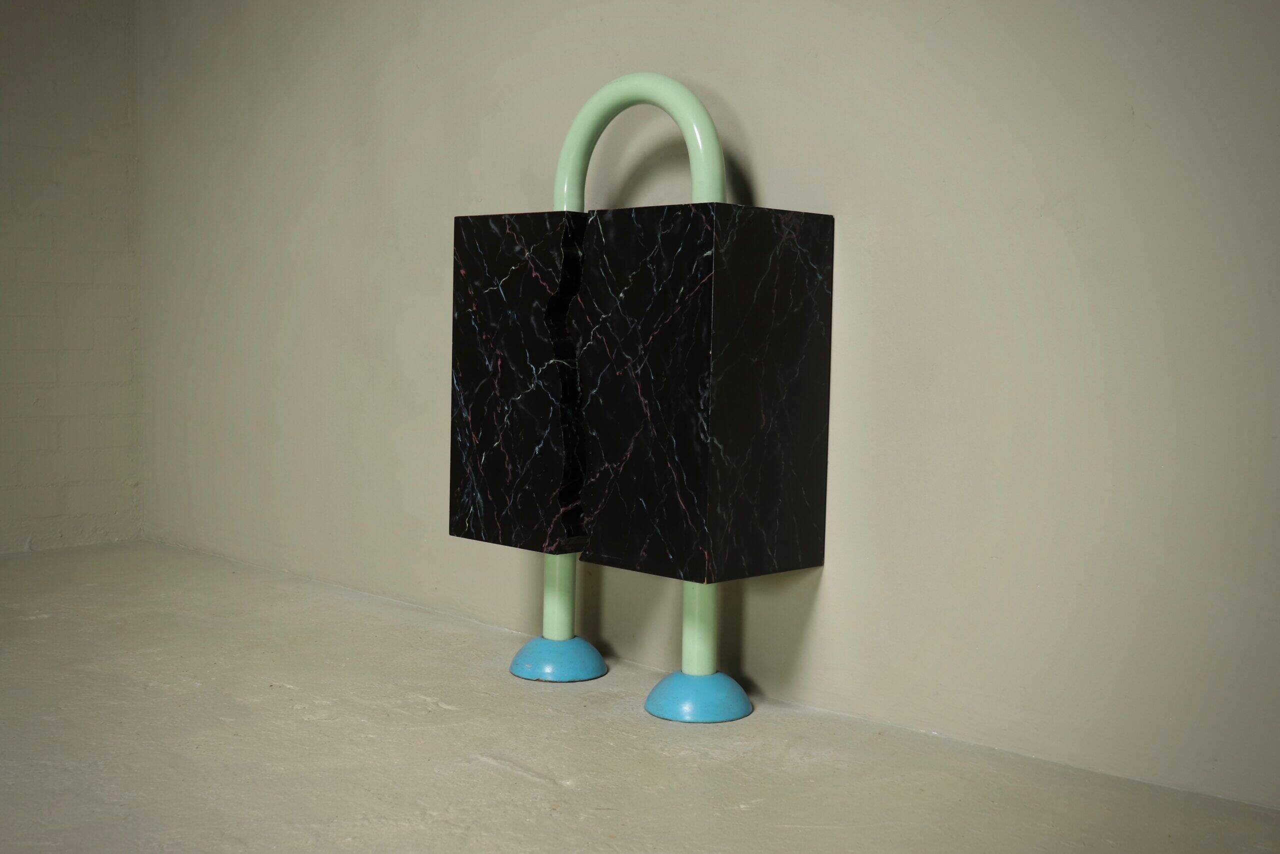 Memphis style playful sculpture by Dutch architect Wim Hofman 1980s
