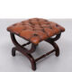 English country house style padded leather ottoman