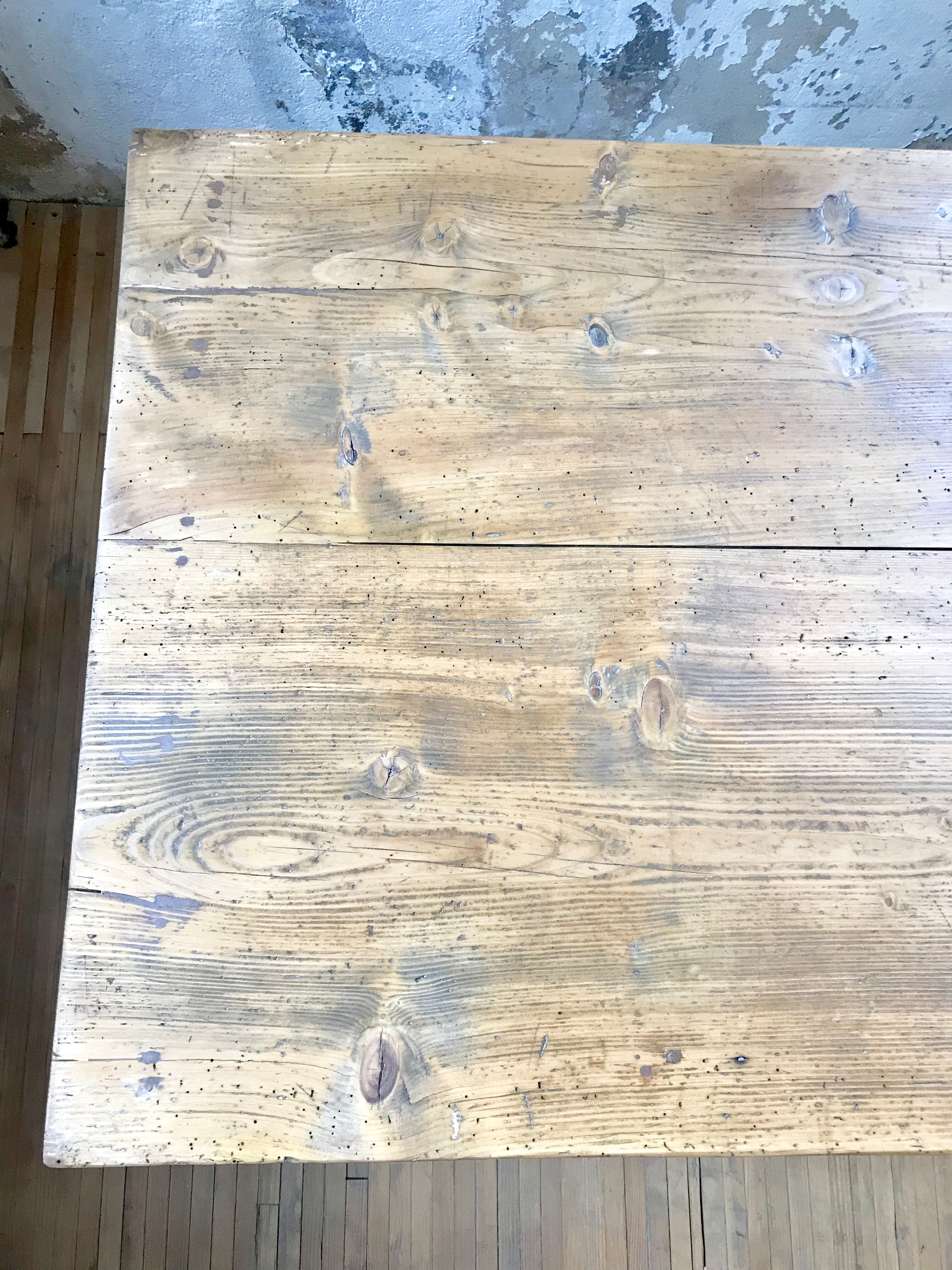 Vintage pine farm table