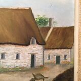 Tableau ancien, paysage de ferme signé Louis Dubois et daté 83
