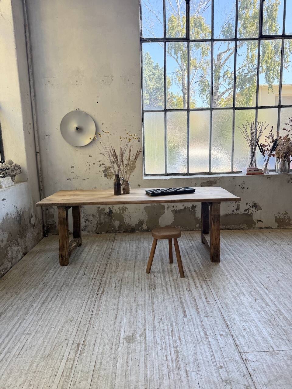 1950s pine farmhouse table 220cm