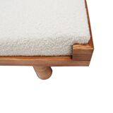 Contemporary Brutalist Style Bench in Solid Oak and Wool Bouclé, Italy