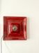 Vintage Square Red Ceramic Fat Lava Wall Lamp by Hustadt Leuchten, Germany