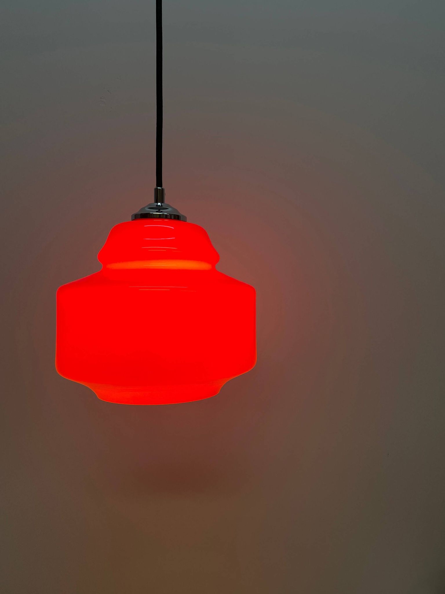Orange glass pendant lamp Polam-Pila, 1970s.
