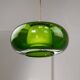 Mid-Century Italian Green Glass & Brass Pendant Lamp, 60s