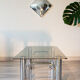 Table basse 1970 verre fumé et chrome