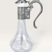 Glass and silver-plated metal jug, Louis XV style