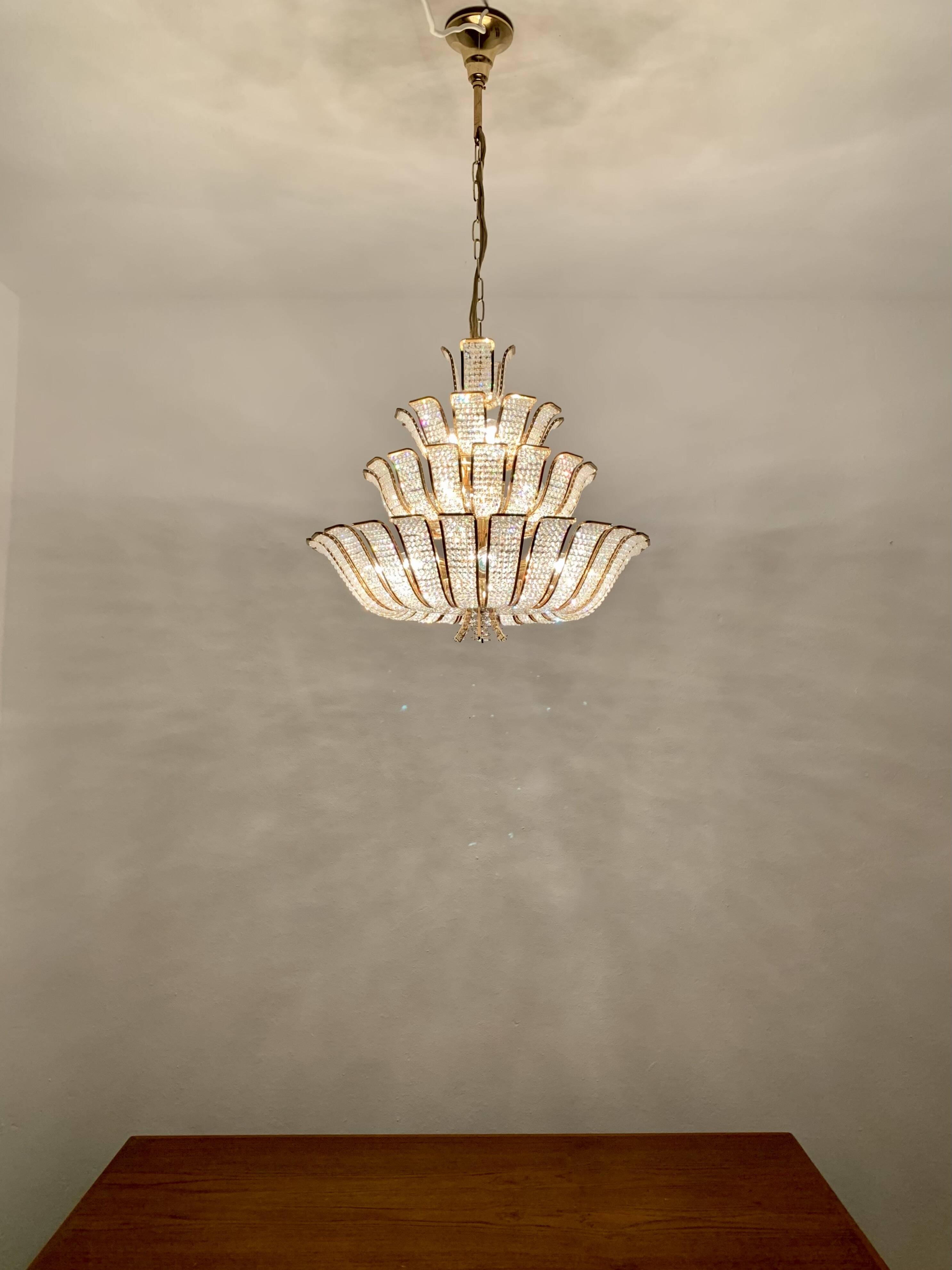 Crystal Glass Chandelier by Palwa