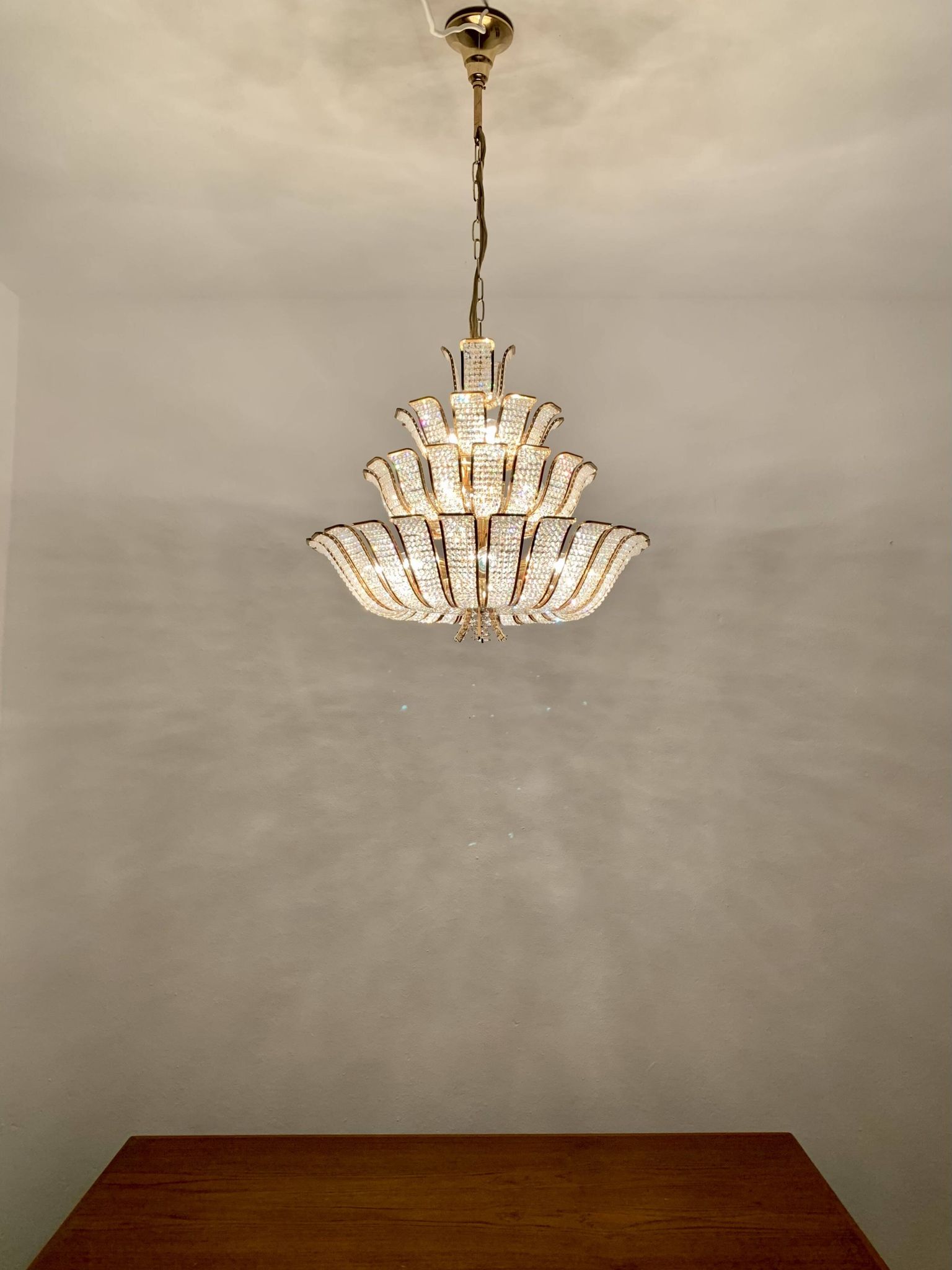 Crystal Glass Chandelier by Palwa