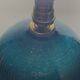 Ball lamp base in cracked ceramic and signed blue green