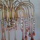 Lustre en cascade de grande taille en verre de Murano rose