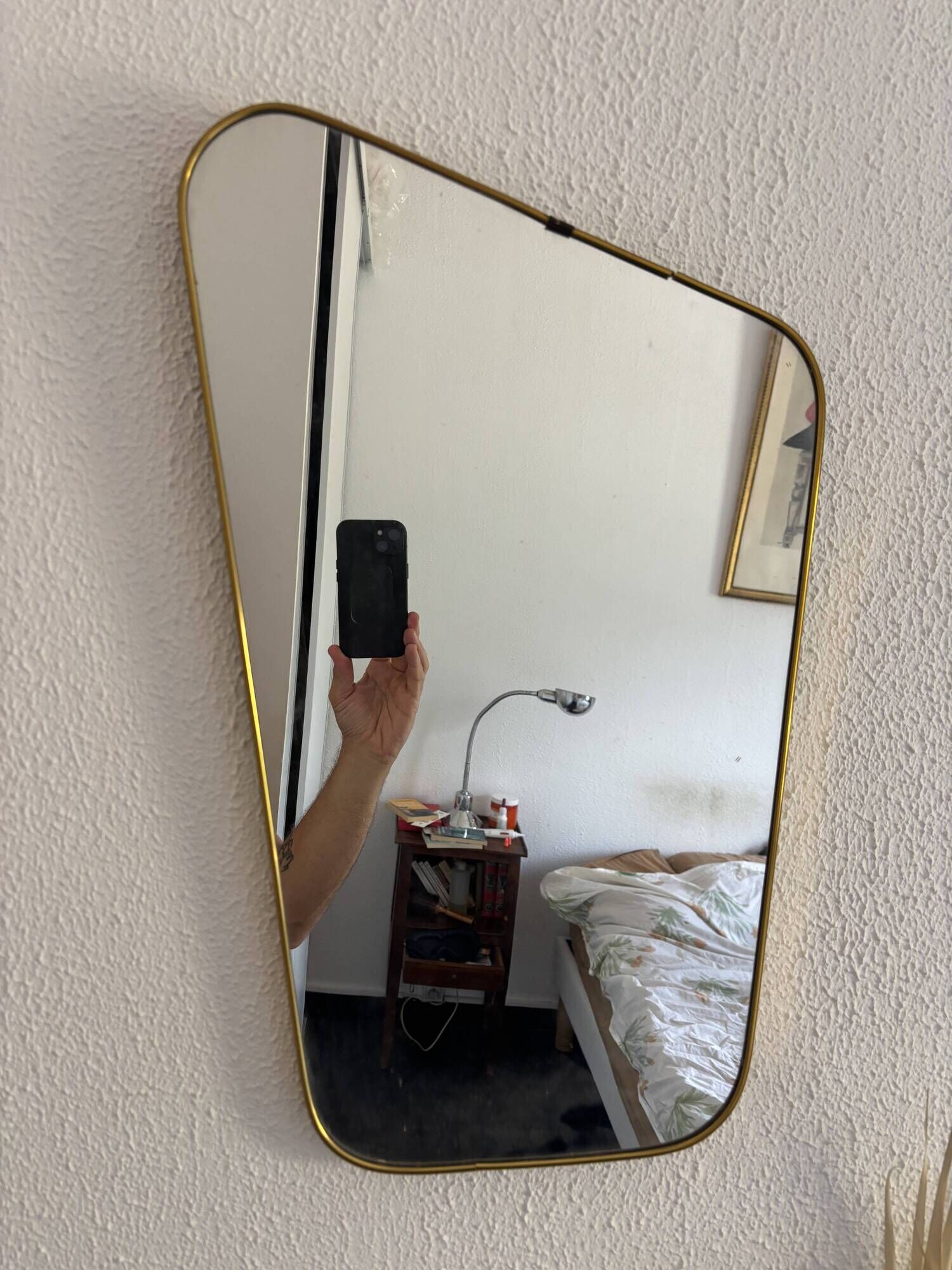 Vintage 1960 asymmetrical mirror - 60 x 34 cm