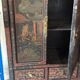 Antique Chinese cabinet in black and red lacquered wood – painted decoration on