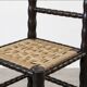 4 blackened wood spindle leg chairs attributed to Charles Dudouyt 1940