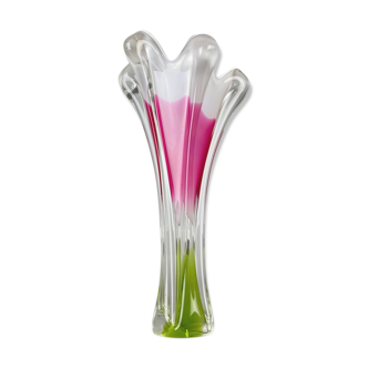 Vase en verre d’art par Josef Hospodka pour Chribska Glassworks, années 1960