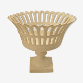 Open white porcelain basket