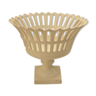 Open white porcelain basket