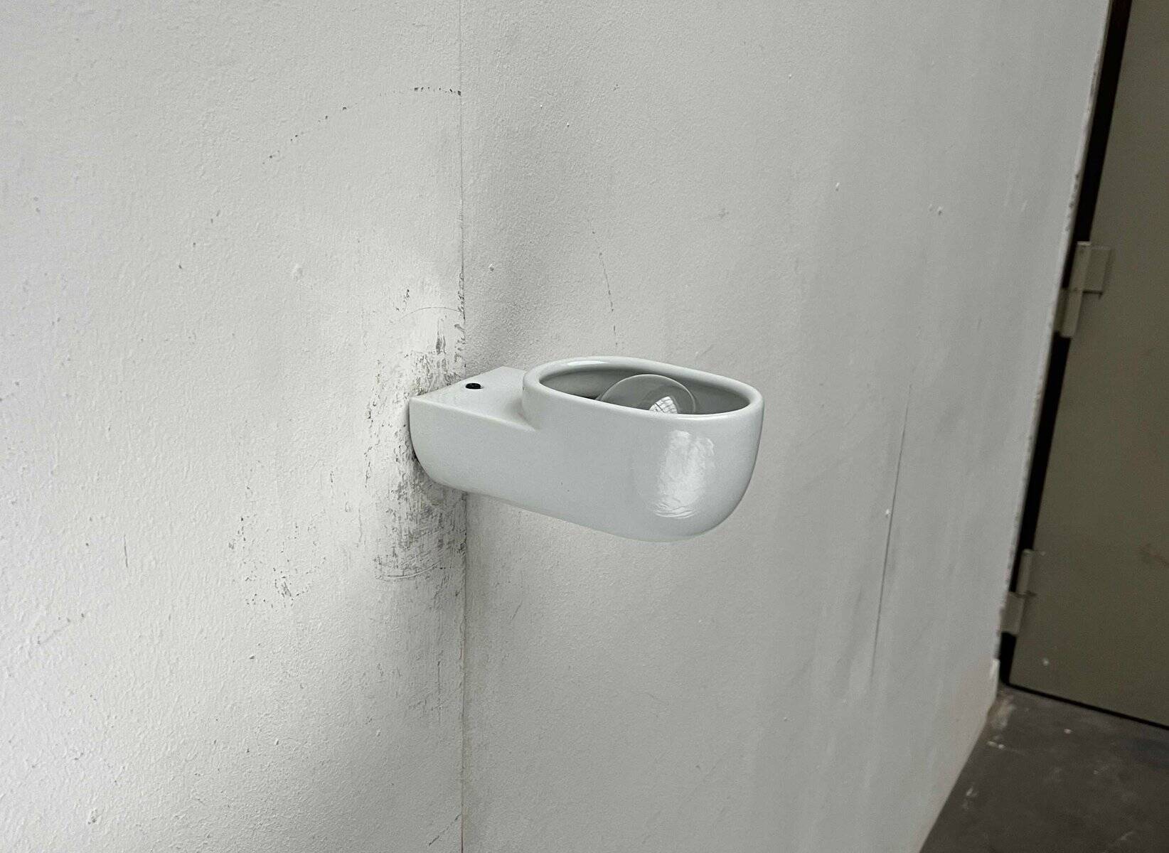 Pafo wall sconces from the Italian space age mid-century in ceramic by Ernesto Gismondi for Artemide, 1970s, set of 2.