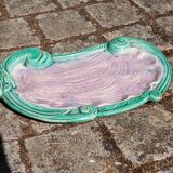 Turquoise and purple tray evoking an oyster - Art Nouveau - late 19th