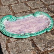 Turquoise and purple tray evoking an oyster - Art Nouveau - late 19th