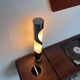 Lampe de table décorative vintage française de l'ère spatiale en métal chromé et en verre