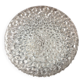 Plafonnier rond en verre pointes de diamants par RZB Leuchten / vintage années 60-70