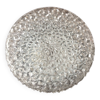 Plafonnier rond en verre pointes de diamants par RZB Leuchten / vintage années 60-70