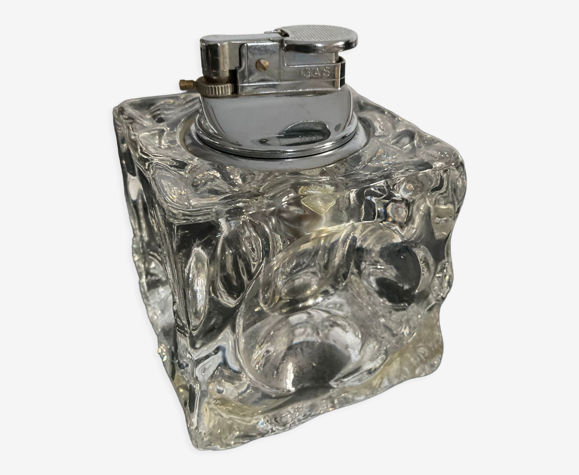 Briquet vintage des années 70 en verre moulé
