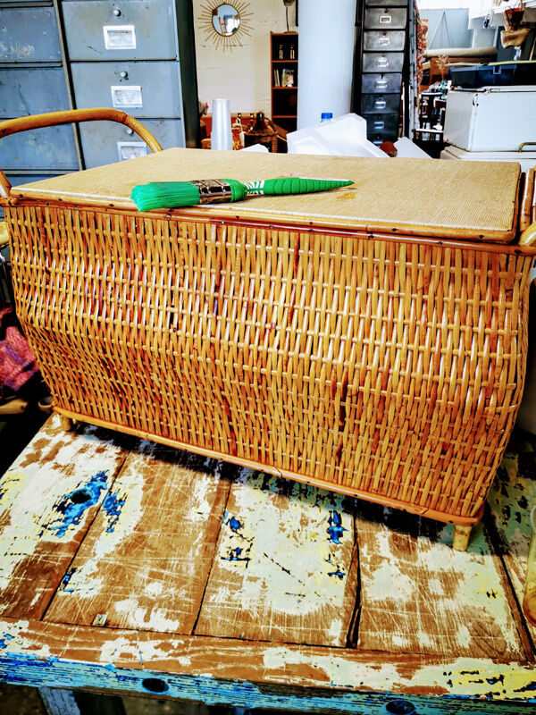 Rattan bench chest