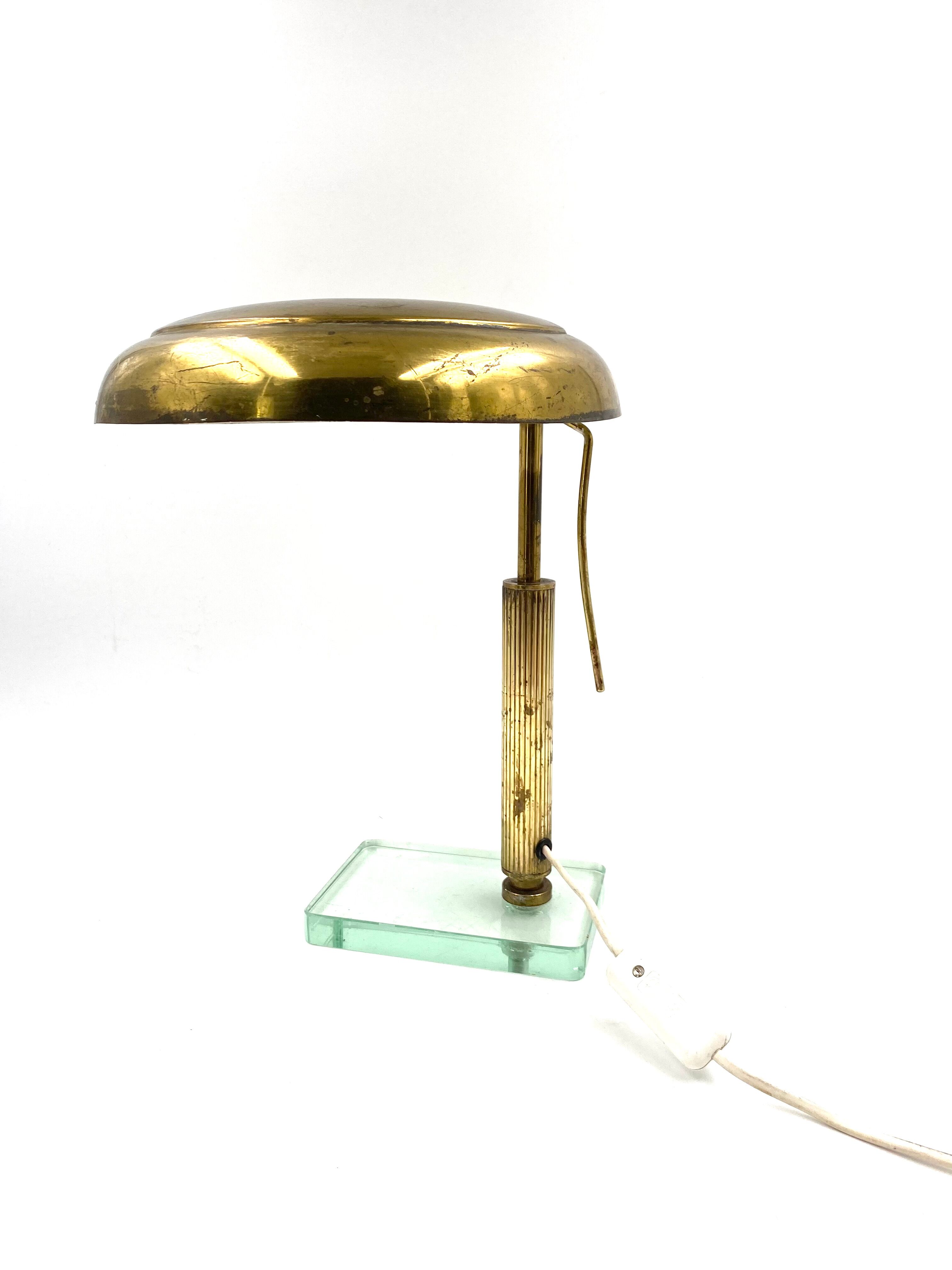 Brass table desk lamp, Fontana Arte, circa 1940