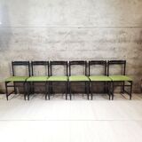 Six chaises des années 50 - bois verni