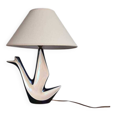 Lampe de table vintage en céramique – lampe sculpturale milieu du siècle – éclairage moderne art déco – lampe statement style designer – design français