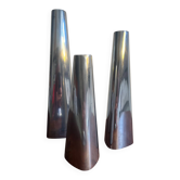 Trio of aluminum candle holders, IKEA 90s