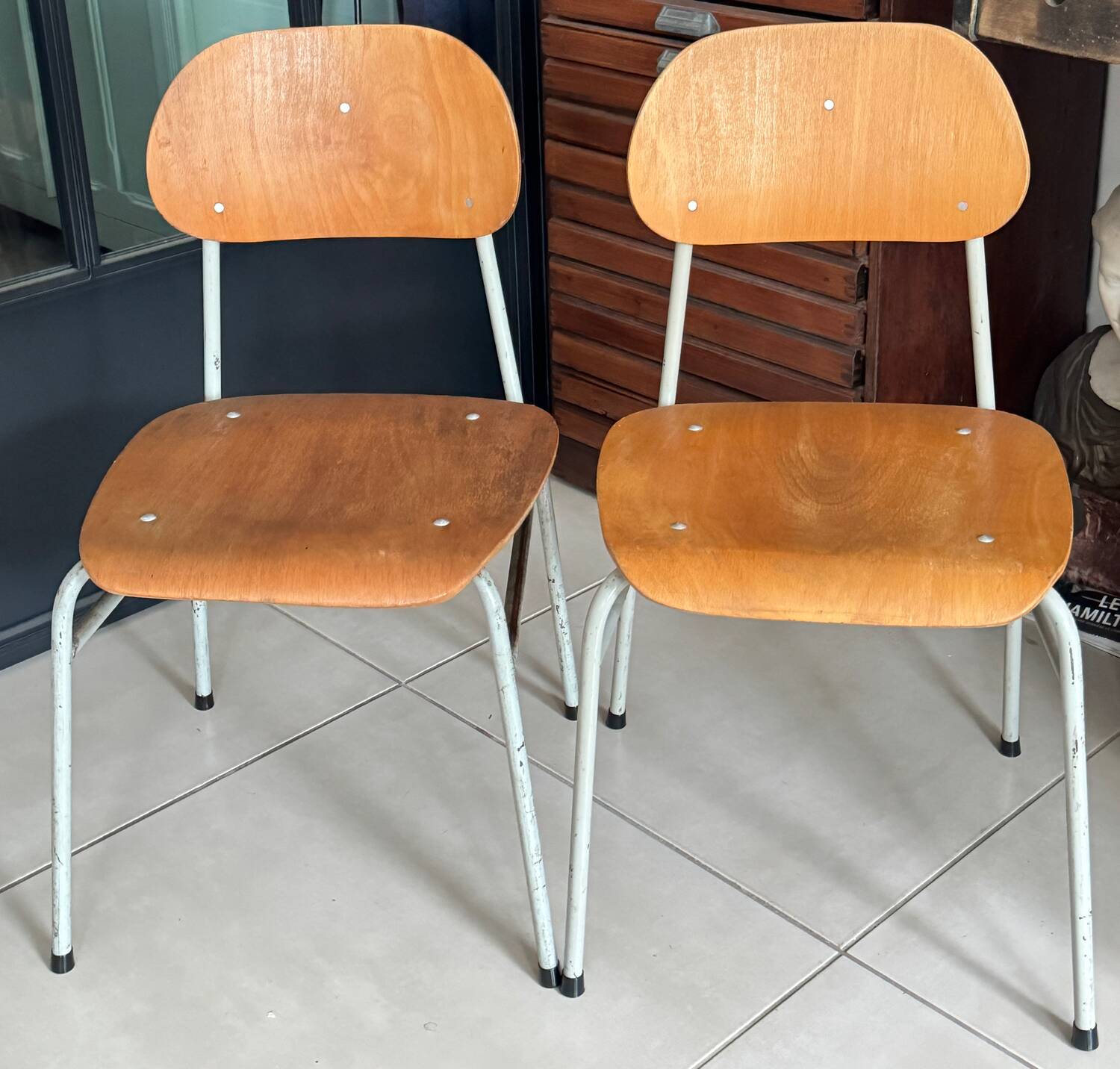 Old vintage adult school chair