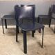 Chaises cuir bleu Design Italien Giancarlo Vegni