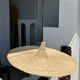 Large suspension, rattan luminaire in hat shape D:80cm