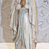 Beautiful Ancient Statue of Our Lady of Lourdes in a Niche