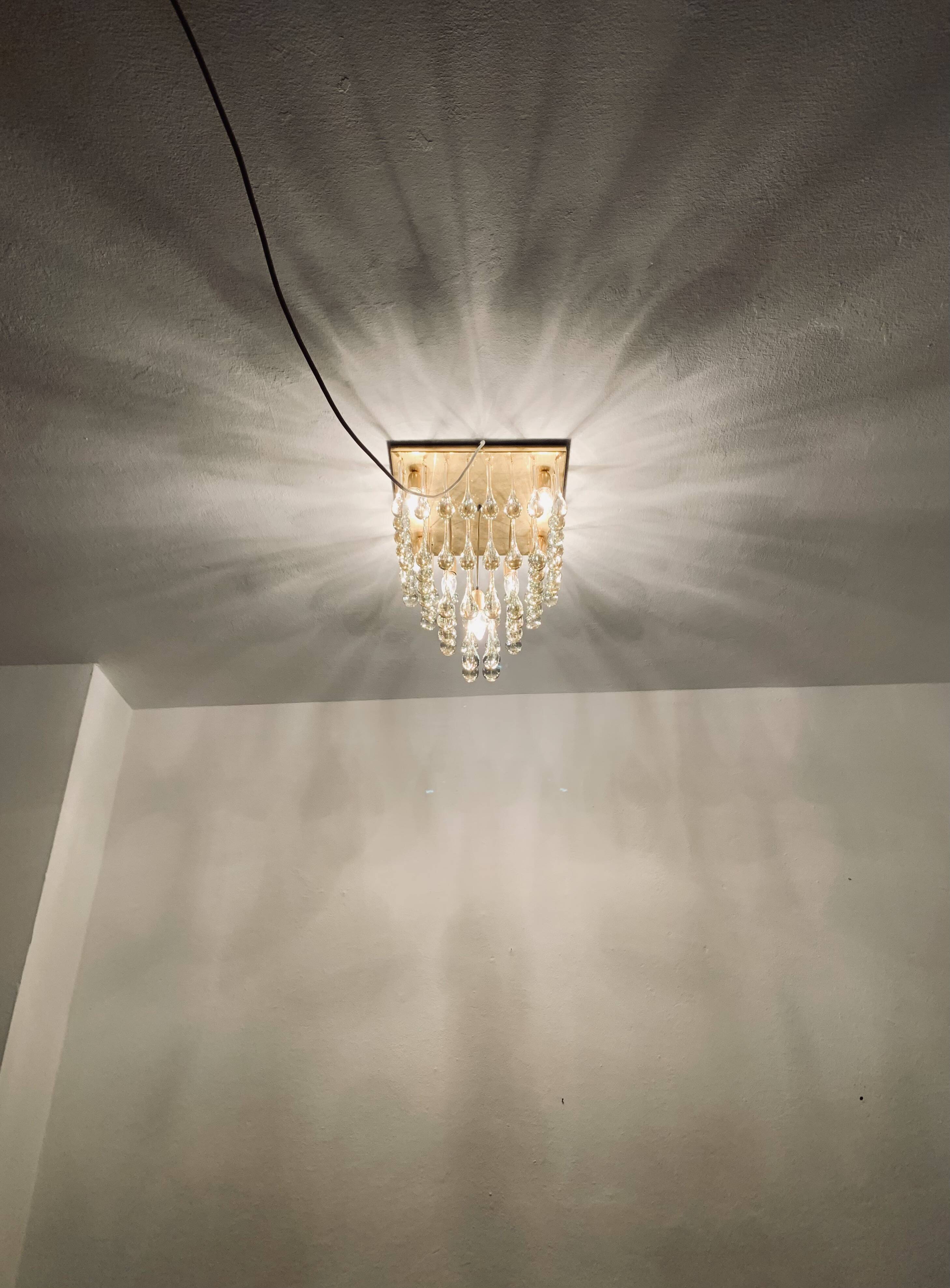 Chandelier en verre Flush par Ernest Palme