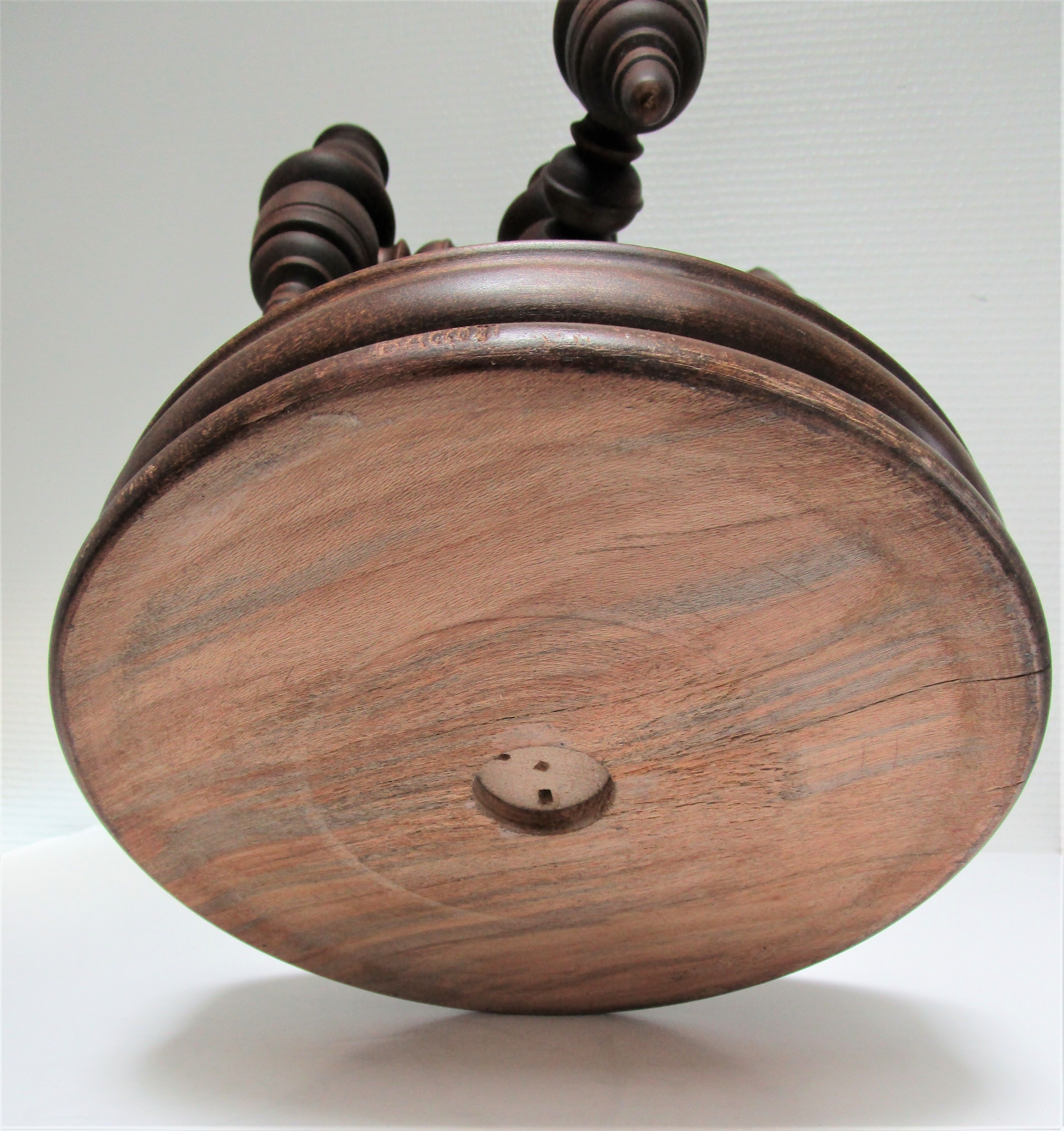 Chandelier solid wood turned stamped