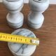 Vintage white marble salt/pepper/mustard shaker set