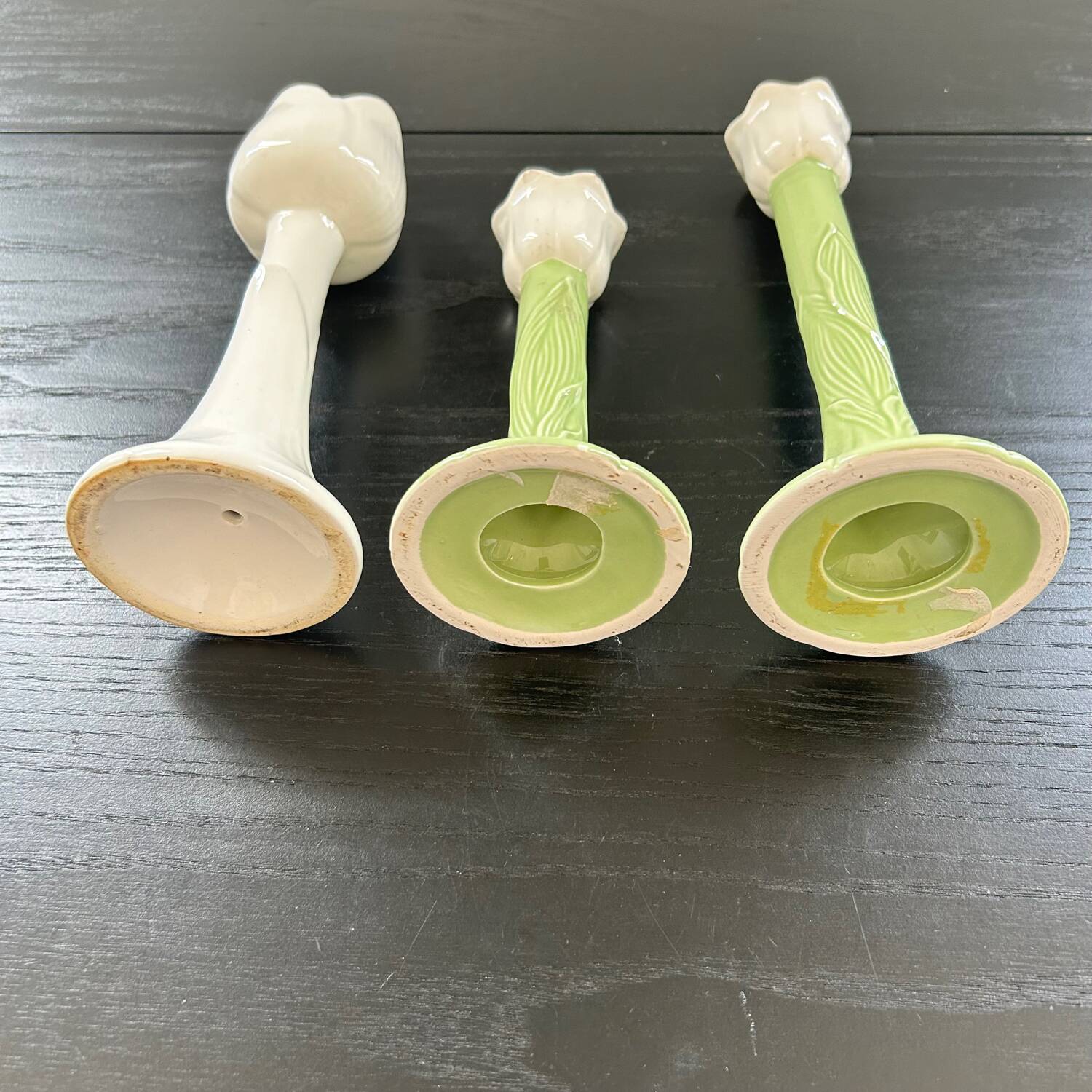 Set of 3 tulip candle holders