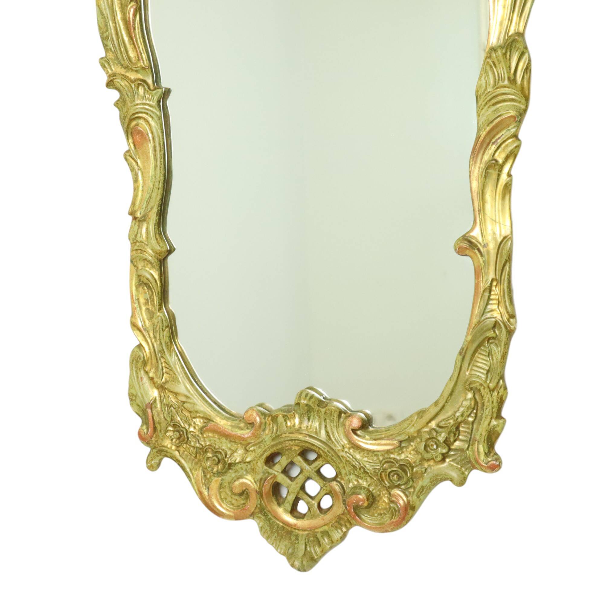 Large Swedish Mirror Gold Leaf Gilded Classic Rococo Style 119cm