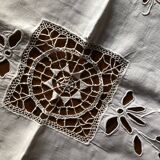 Embroidered linen tablecloth