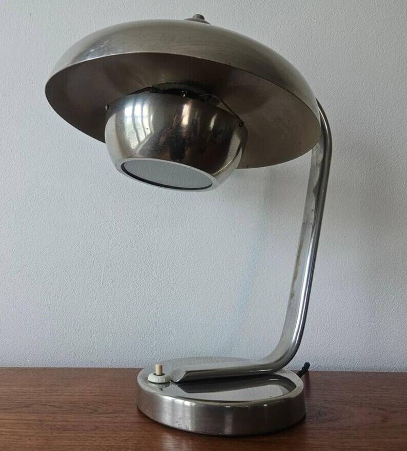 Rare Bauhaus Chrome Table Lamp, Franta Anyz, Functionalism, Art Deco, 1930s